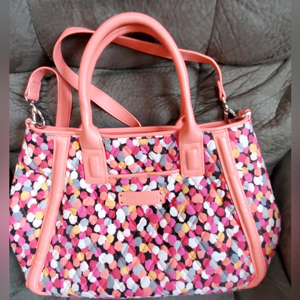 VERA BRADLEY PIXIE CONFETTI TRAPEZE TOTE CROSSBODY BAG *NWT*